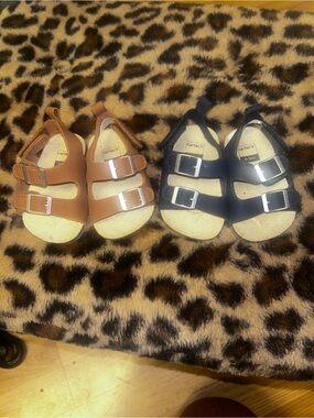 Carter's Toddler Double-Buckle Sandals in Brown and Black